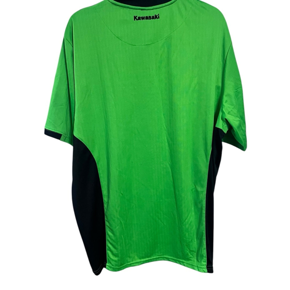 Kawasaki Short Sleeve Polo Golf Shirt Size 3X Motorcycle Dirt Bike Green Casual - Picture 5 of 6